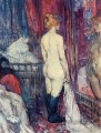 nackt stehend vor dem Spiegel 1897 Toulouse Lautrec Henri de